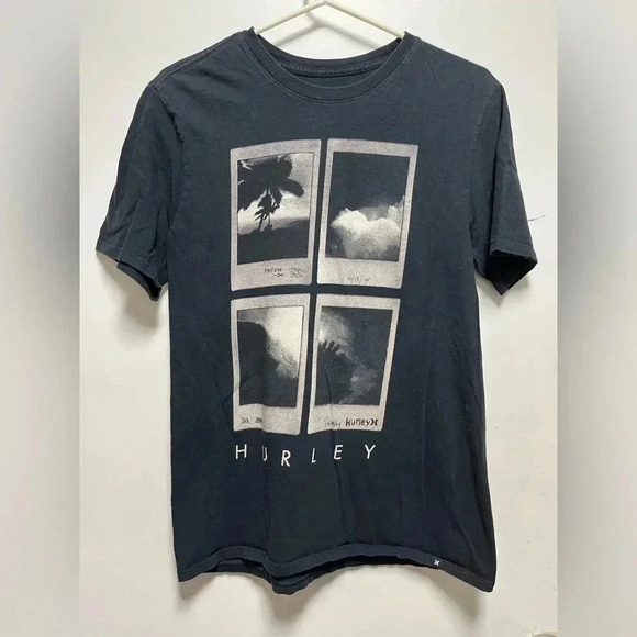 Hurley Logo Graphic Print Black T-shirt Preshrunk - Picture 1 of 2
